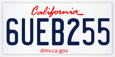 CA license plate 6UEB255