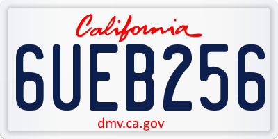 CA license plate 6UEB256