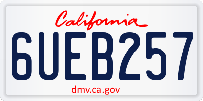 CA license plate 6UEB257