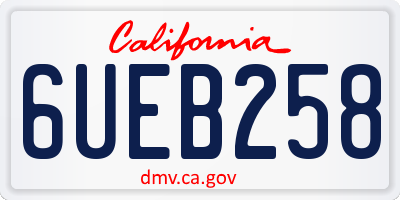 CA license plate 6UEB258
