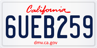 CA license plate 6UEB259