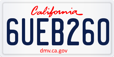 CA license plate 6UEB260