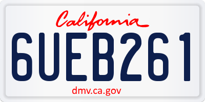 CA license plate 6UEB261
