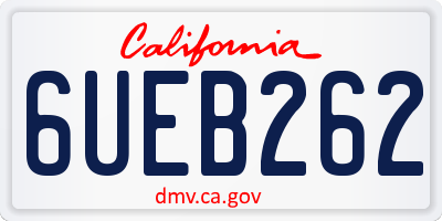 CA license plate 6UEB262