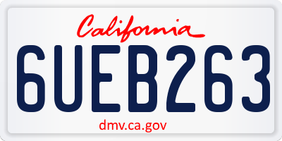 CA license plate 6UEB263