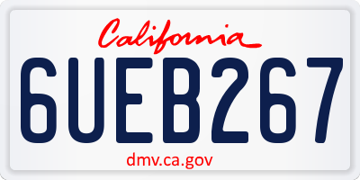 CA license plate 6UEB267