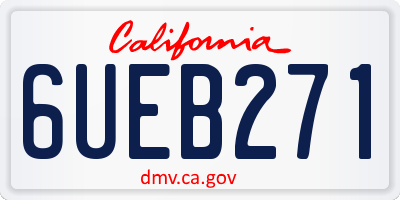 CA license plate 6UEB271