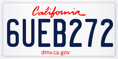 CA license plate 6UEB272