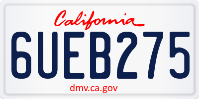 CA license plate 6UEB275