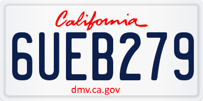 CA license plate 6UEB279