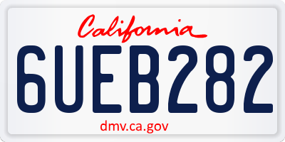 CA license plate 6UEB282