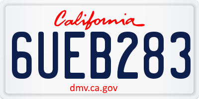 CA license plate 6UEB283