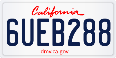 CA license plate 6UEB288