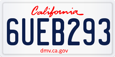 CA license plate 6UEB293