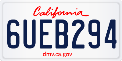 CA license plate 6UEB294