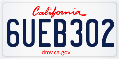 CA license plate 6UEB302