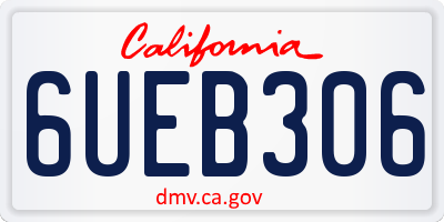 CA license plate 6UEB306