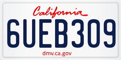 CA license plate 6UEB309
