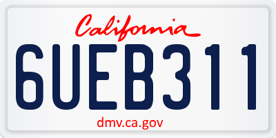CA license plate 6UEB311