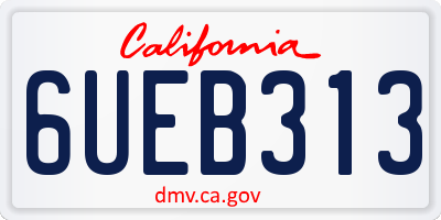 CA license plate 6UEB313