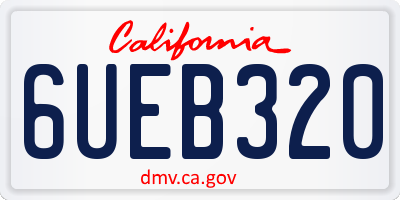 CA license plate 6UEB320