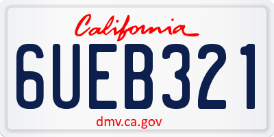 CA license plate 6UEB321