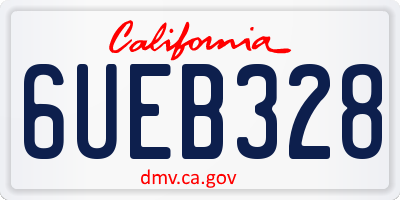CA license plate 6UEB328
