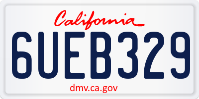 CA license plate 6UEB329