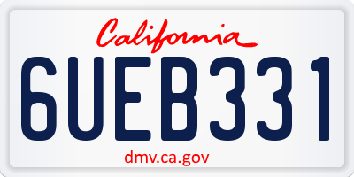 CA license plate 6UEB331