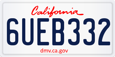 CA license plate 6UEB332