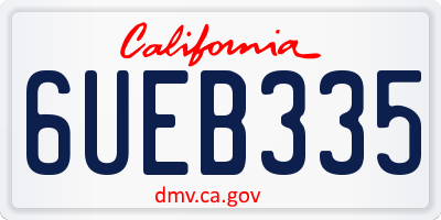 CA license plate 6UEB335