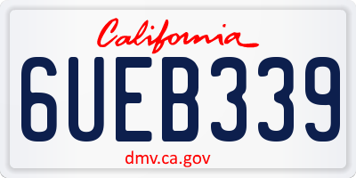 CA license plate 6UEB339