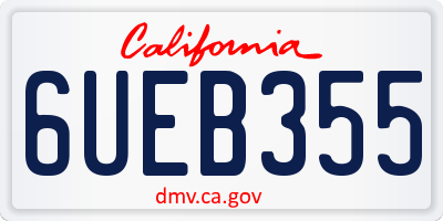 CA license plate 6UEB355
