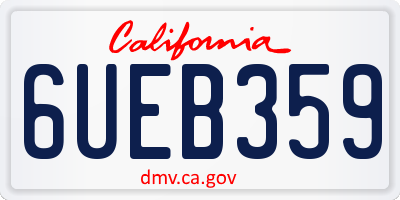 CA license plate 6UEB359