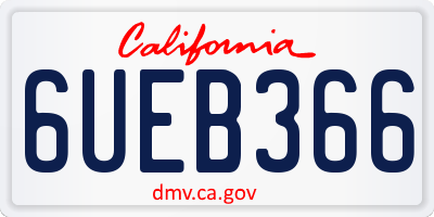 CA license plate 6UEB366