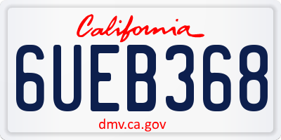 CA license plate 6UEB368