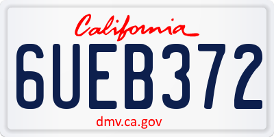 CA license plate 6UEB372