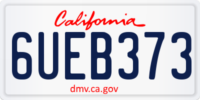 CA license plate 6UEB373
