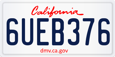 CA license plate 6UEB376