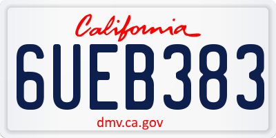 CA license plate 6UEB383