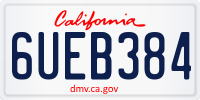 CA license plate 6UEB384