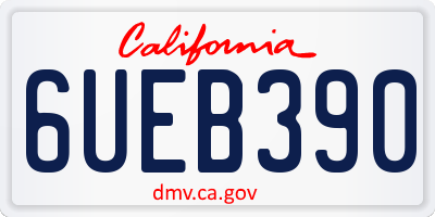 CA license plate 6UEB390