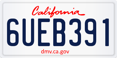CA license plate 6UEB391