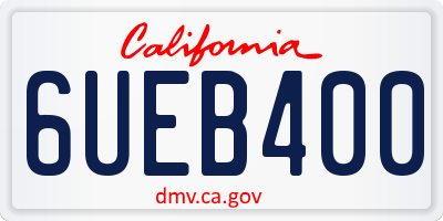 CA license plate 6UEB400