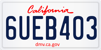CA license plate 6UEB403