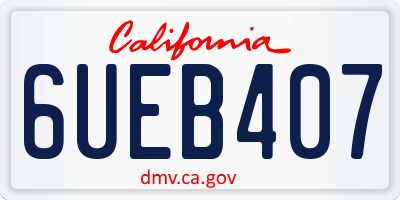 CA license plate 6UEB407