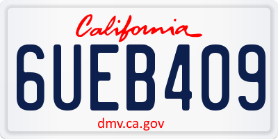 CA license plate 6UEB409