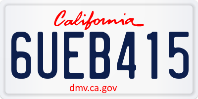 CA license plate 6UEB415