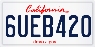 CA license plate 6UEB420