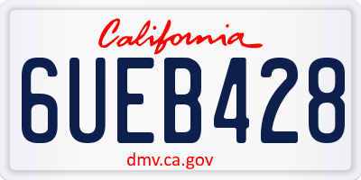 CA license plate 6UEB428